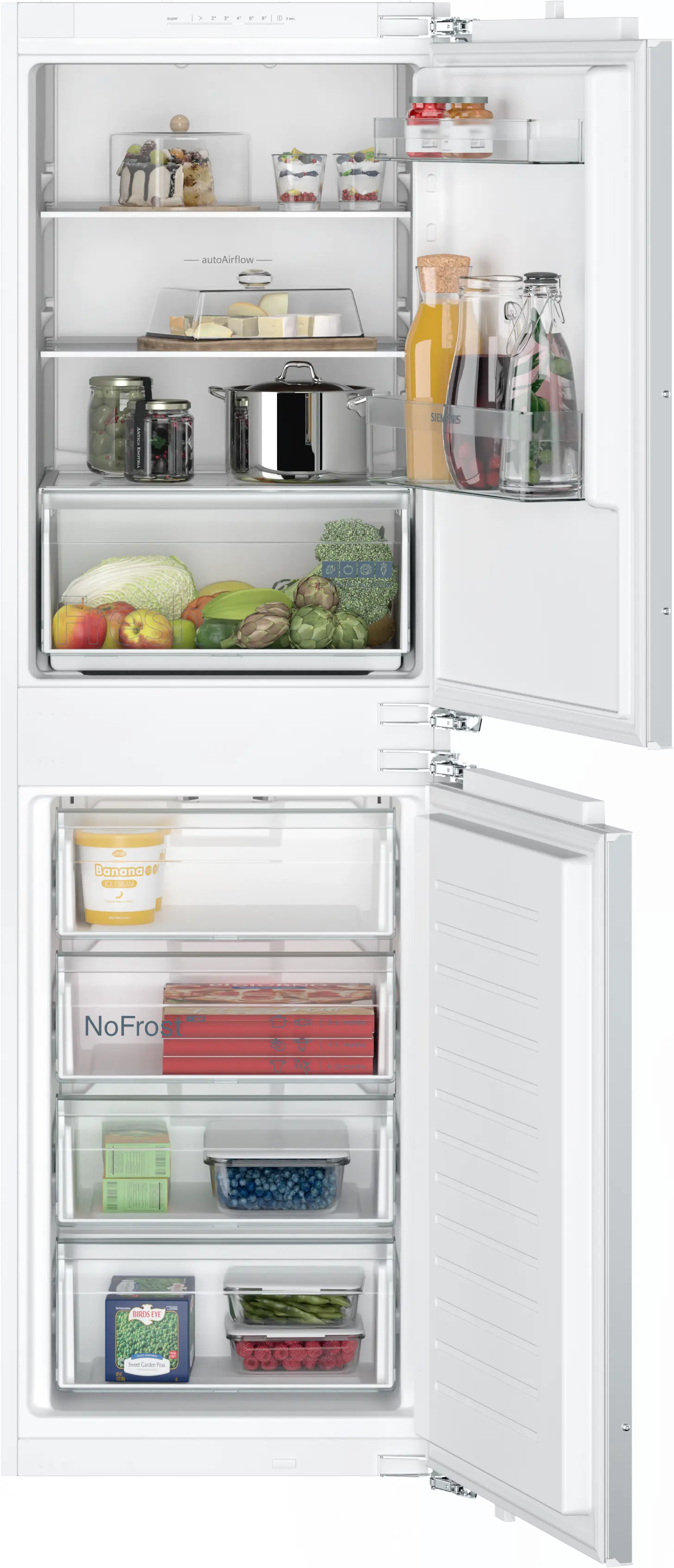 Siemens iQ100 Built-In Fridge-Freezer 177.2x54.1cm KI85NNFE0G - Posh Import