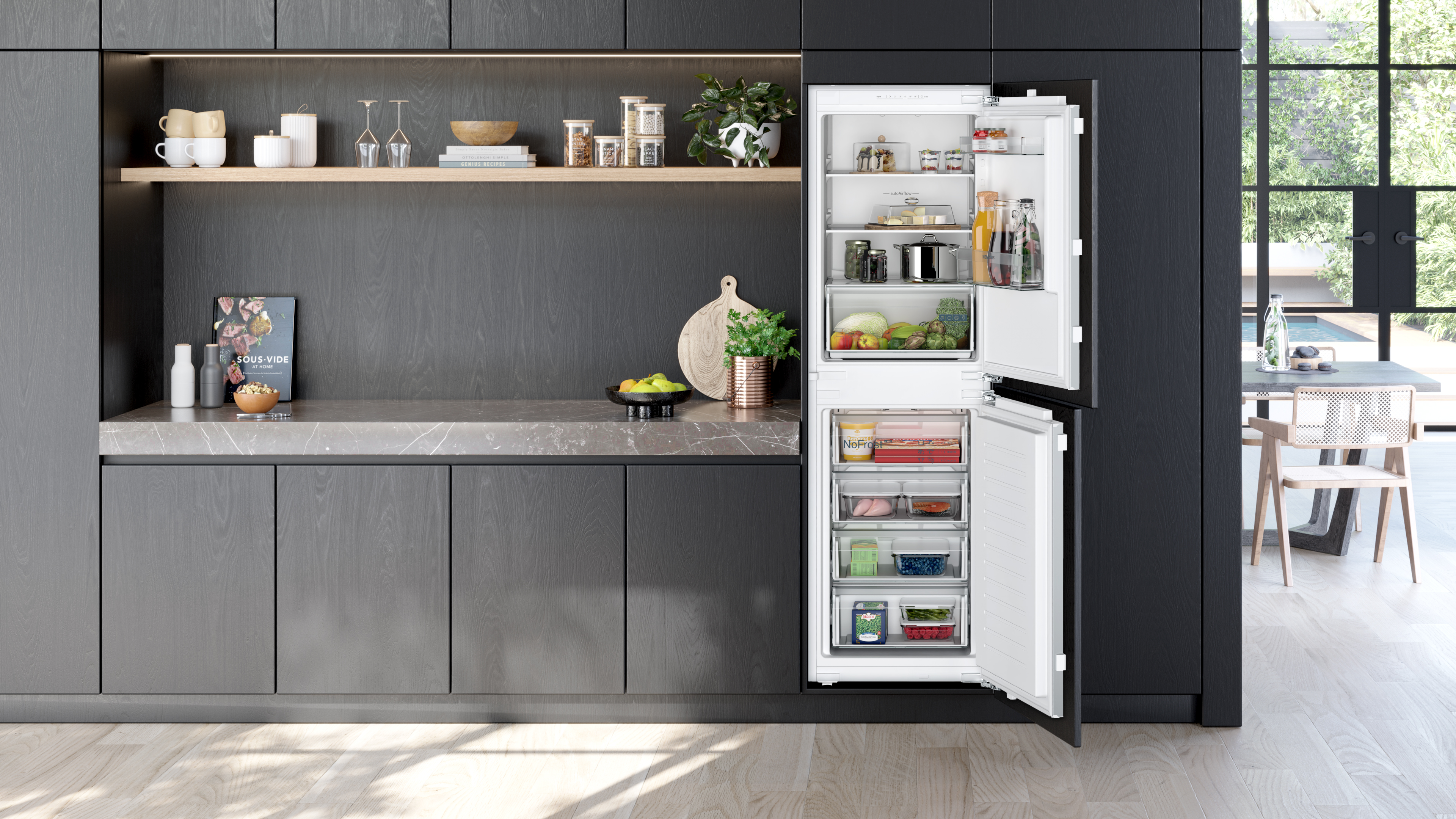 Siemens iQ100 Built-In Fridge-Freezer 177.2x54.1cm KI85NNFE0G - Posh Import