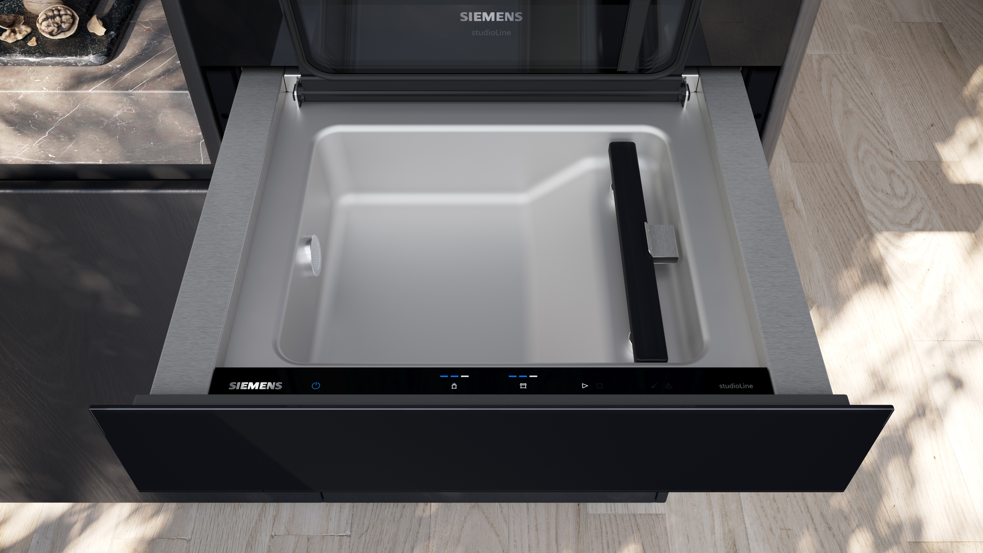 Siemens StudioLine iQ700 Built-In Vacuum Drawer 60x14cm BV910E1B1 - Posh Import