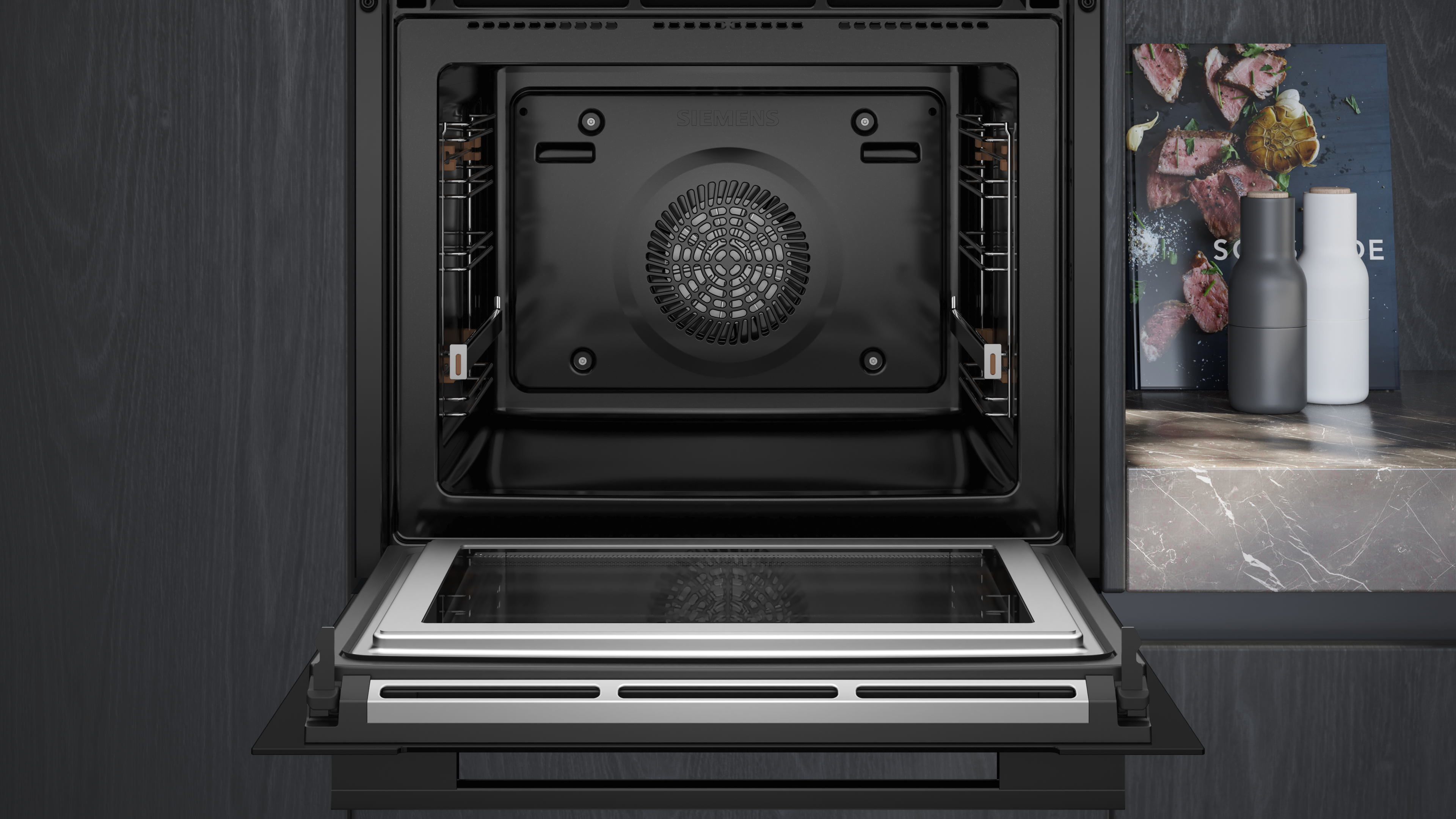 Siemens iQ700 Built-In Oven with Microwave 60x45cm HM778GMB1B - Posh Import