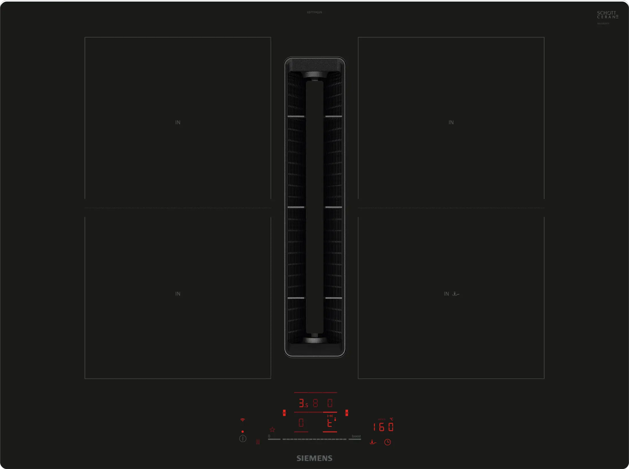 Siemens iQ500 Induction Hob with Integrated Ventilation 70cm ED711HQ26E - Posh Import