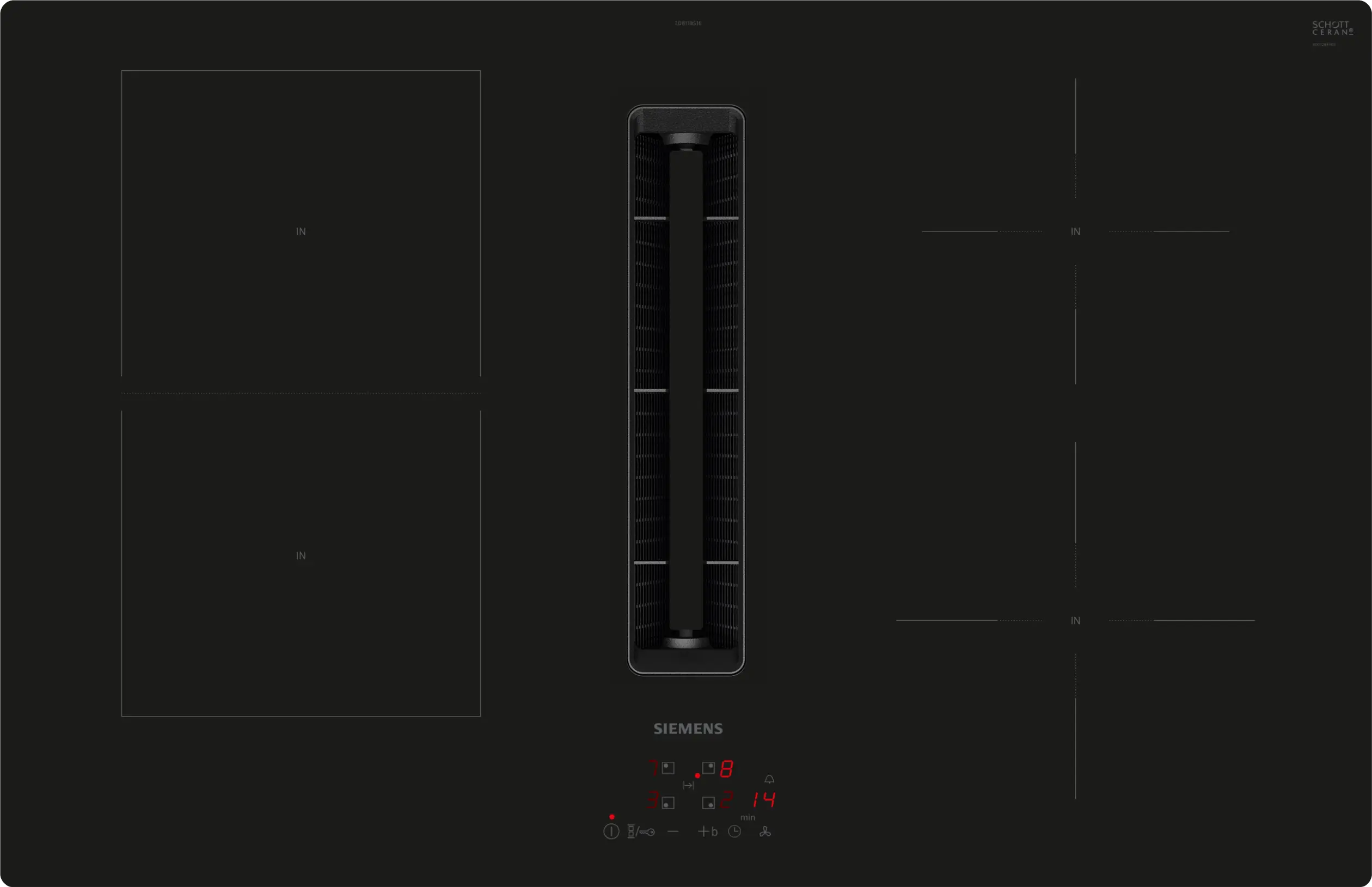 Siemens iQ300 Induction Hob with Integrated Ventilation 80cm ED811BS16E - Posh Import