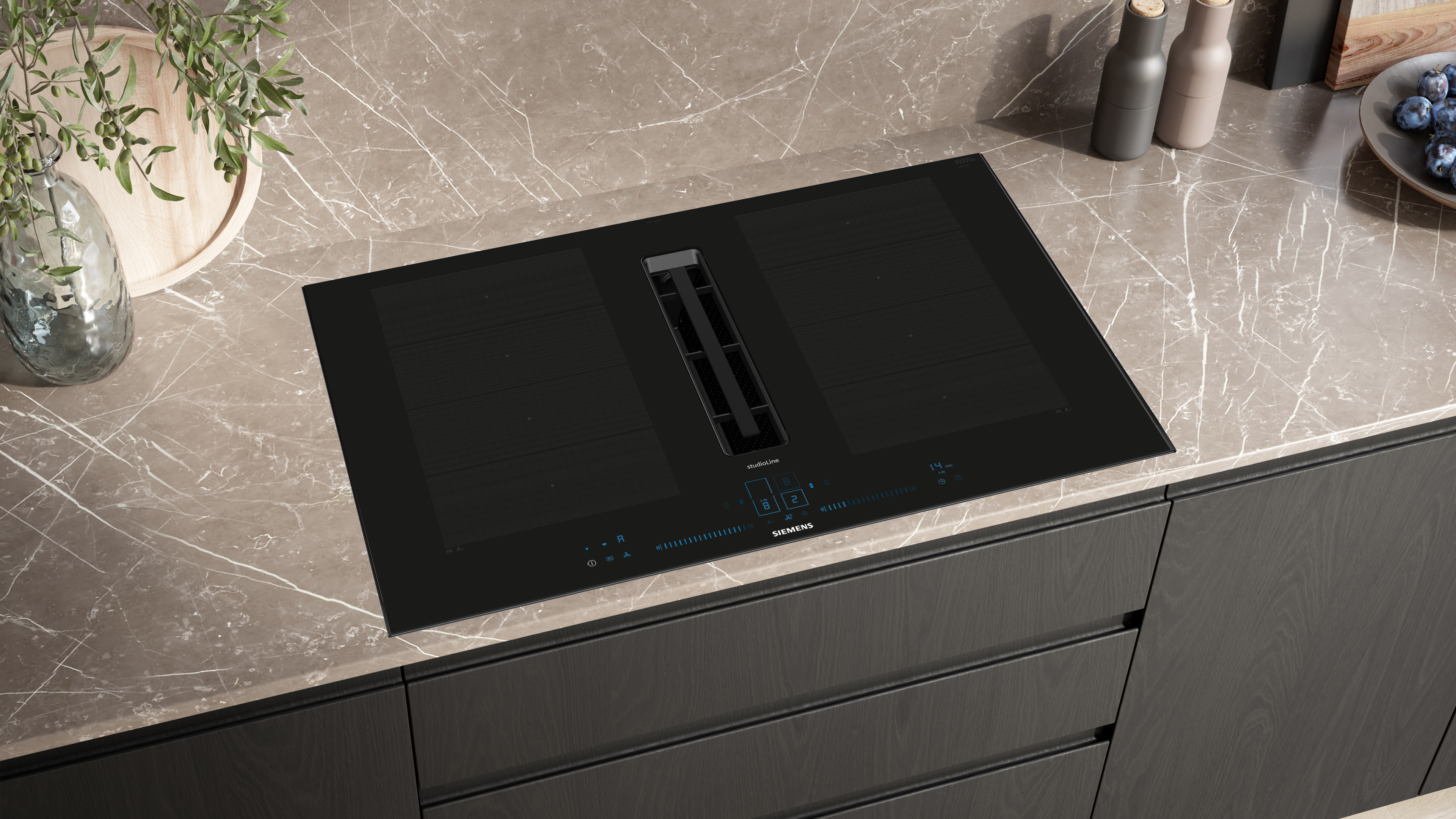 Siemens StudioLine iQ700 Induction Hob with Integrated Ventilation 80cm EX877NX68E - Posh Import