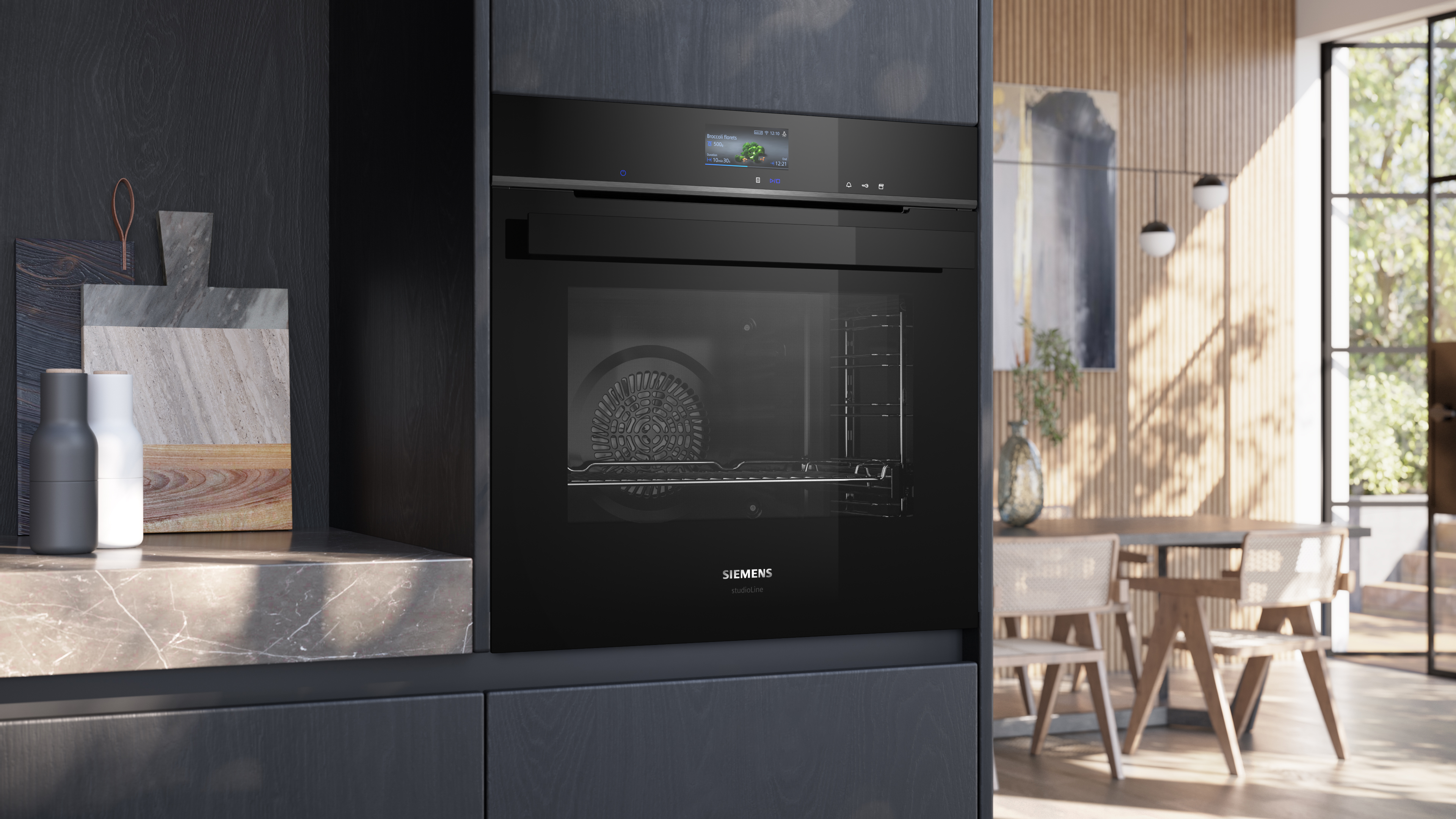 Siemens StudioLine iQ700 Built-In Oven with Added Steam 60x60cm HR976GMB1B - Posh Import