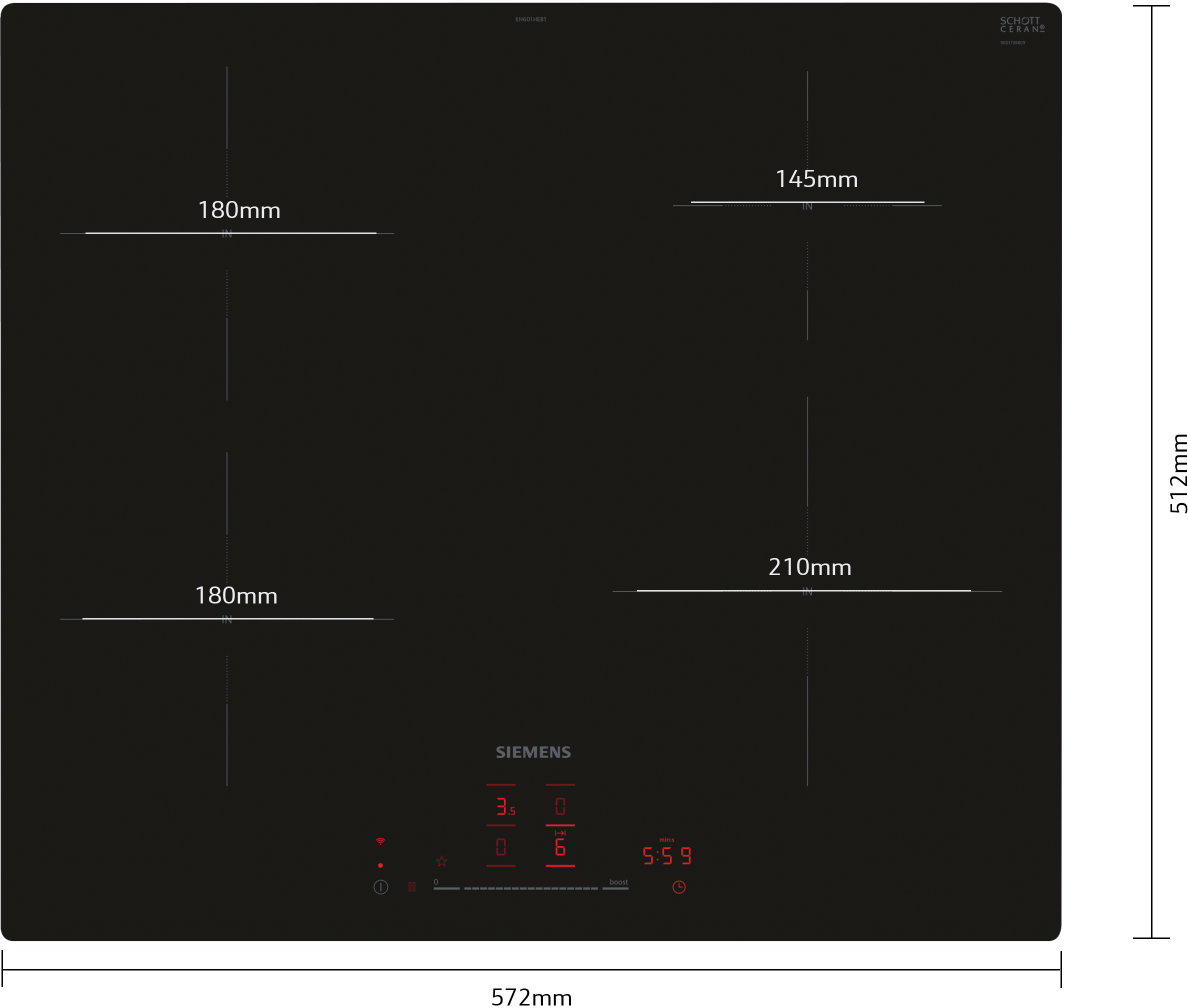 Siemens iQ100 Induction Hob 60cm EH601HEB1E - Posh Import