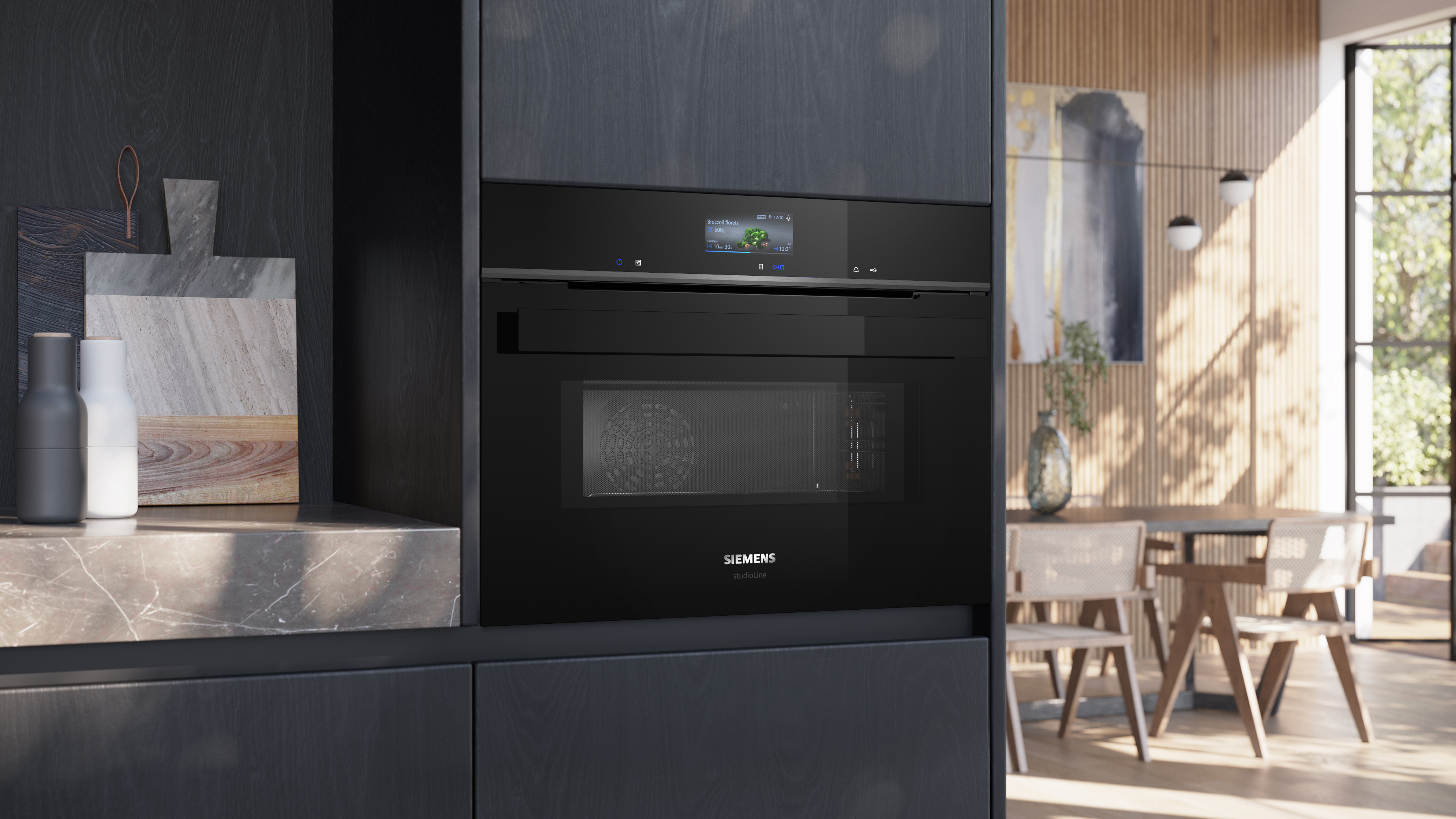 Siemens StudioLine iQ700 Built-In Oven with Microwave 60x45cm CM976GMB1B - Posh Import