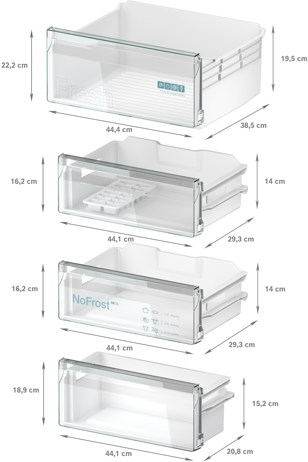 Siemens iQ100 Built-In Fridge-Freezer 193.5x54.1cm KI96NNSE0 - Posh Import