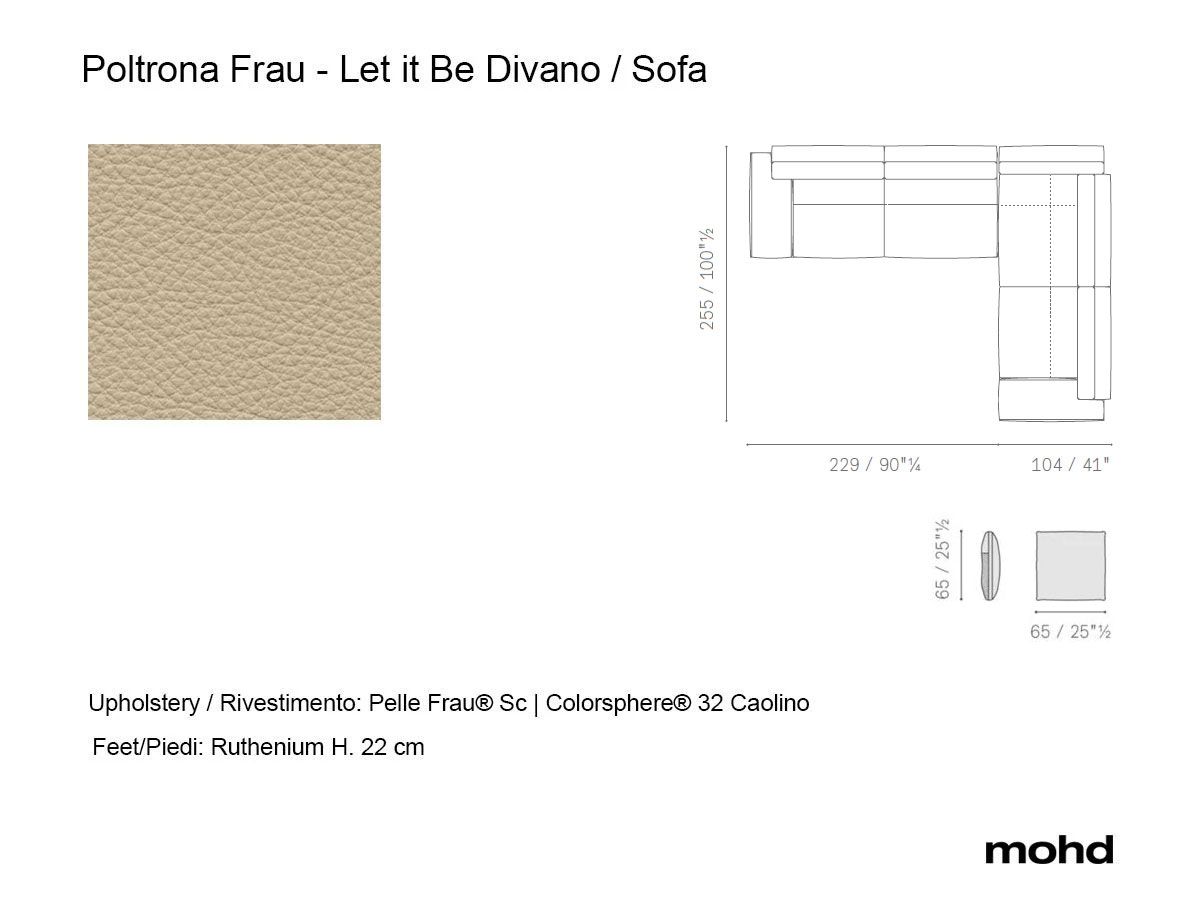 Poltrona Frau Let It Be Sofa Composition - Leather SC 32 Caolino