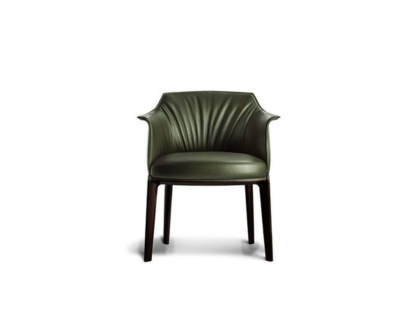 Poltrona Frau Archibald Dining Chair - Leather SC 177 Limo / Wengé stained Ash