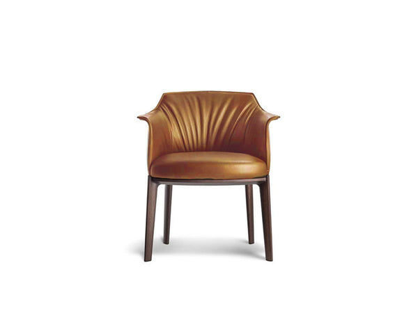 Poltrona Frau Archibald Dining Chair - Leather SC 66 India / Moka stained Ash