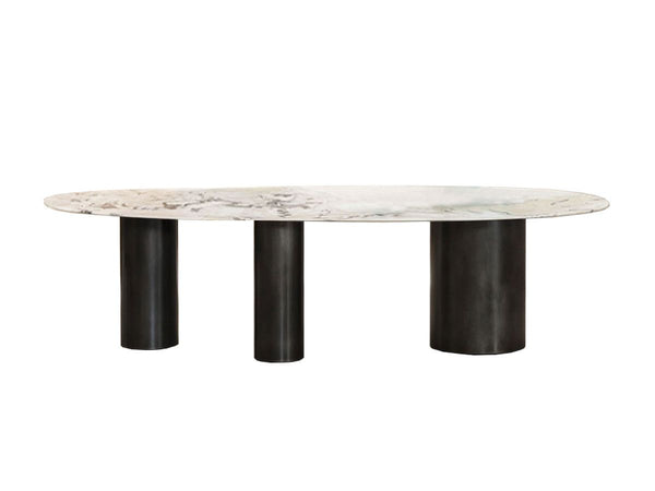 Baxter Lagos Table - Polar White Marble / Antiqued Iron