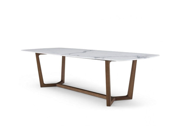 Poliform Concorde Table - Spessart Oak - Mat Bianco Carrara / L. 240 cm