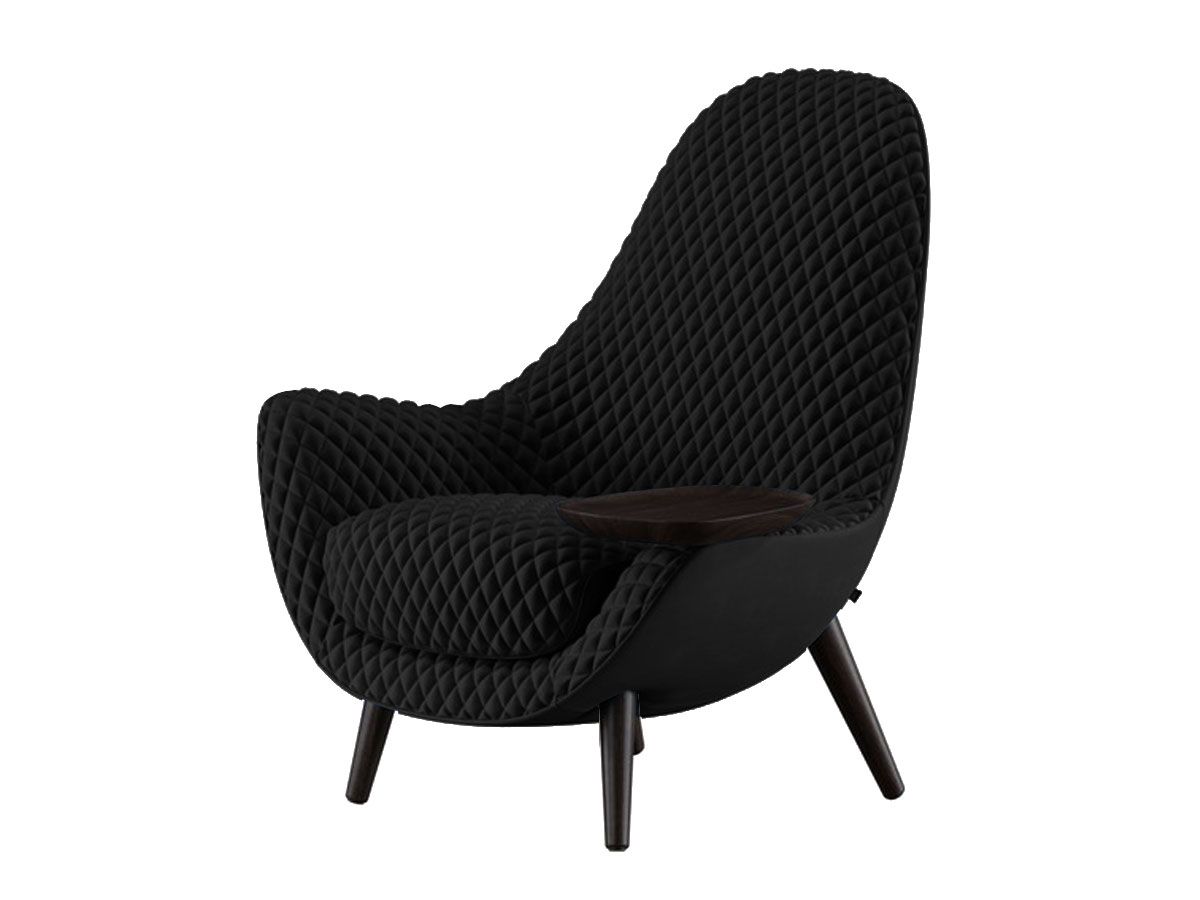 Poliform Mad King Armchair with Tray - Persia 1404 Carbone / Gibson 07 Grafite