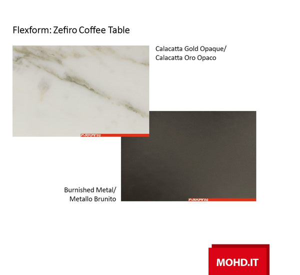 Flexform Zefiro Coffee Table - Calacatta Gold Opaque