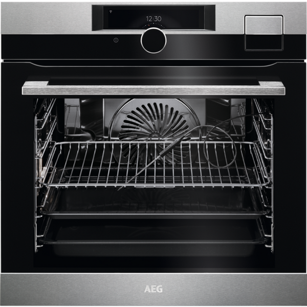 AEG Oven with Steamer 59x60x57cm | Food Probe | Oven with Added Steam | Auto Cooking Programmes | BSK999330M