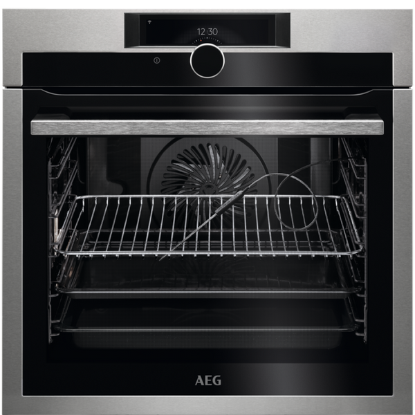 AEG Oven with Steamer 59x60x57cm | Pyrolytic Self Cleaning | Food Probe | Auto Cooking Programmes | BPE948730M